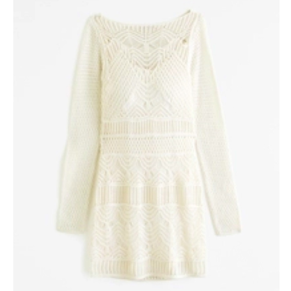 NWT! Crochet Cream Knit Dress